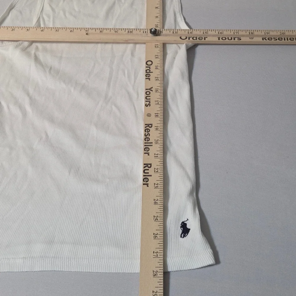 Polo Ralph Lauren Tank Top Men M White Ribbed Cotton Classic Fit Undershirt